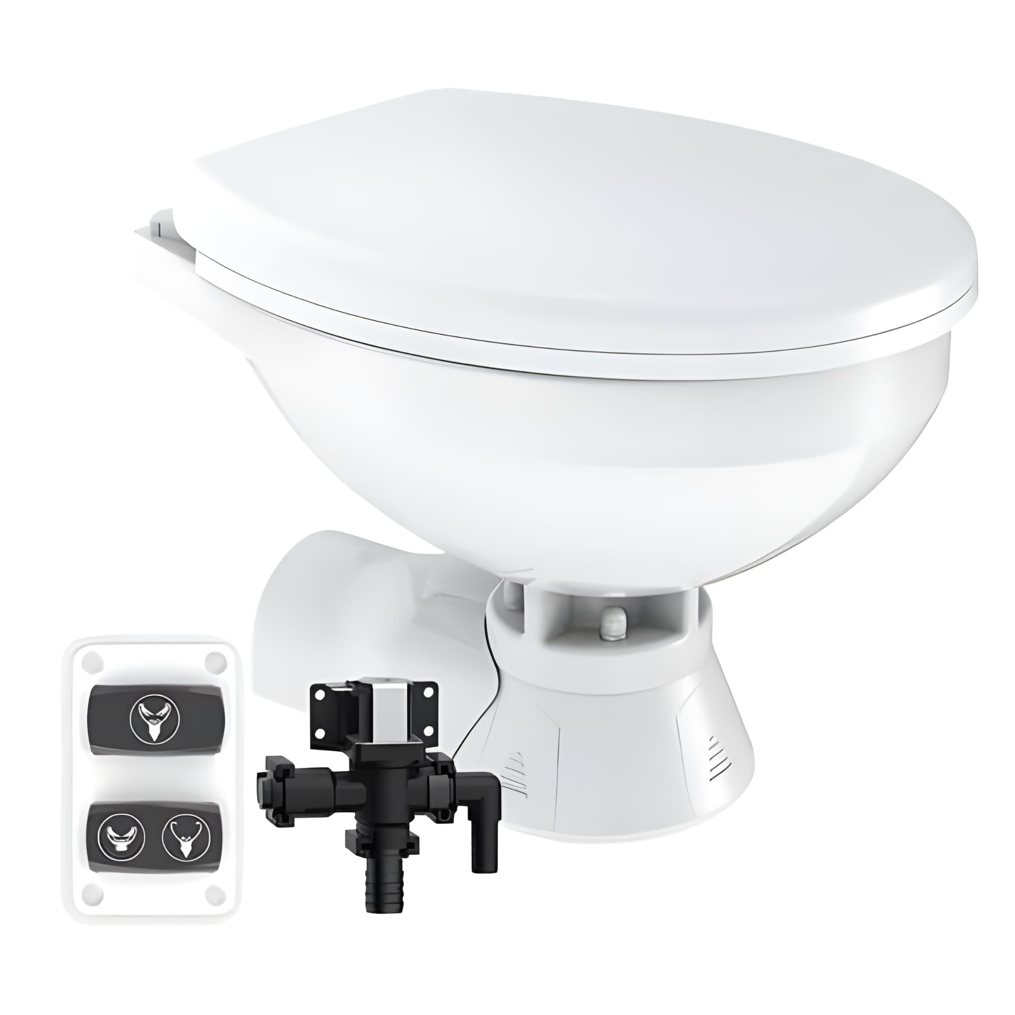 SEAFLO 12V Quiet Flush Electric Toilet-Freshwater(Regular)