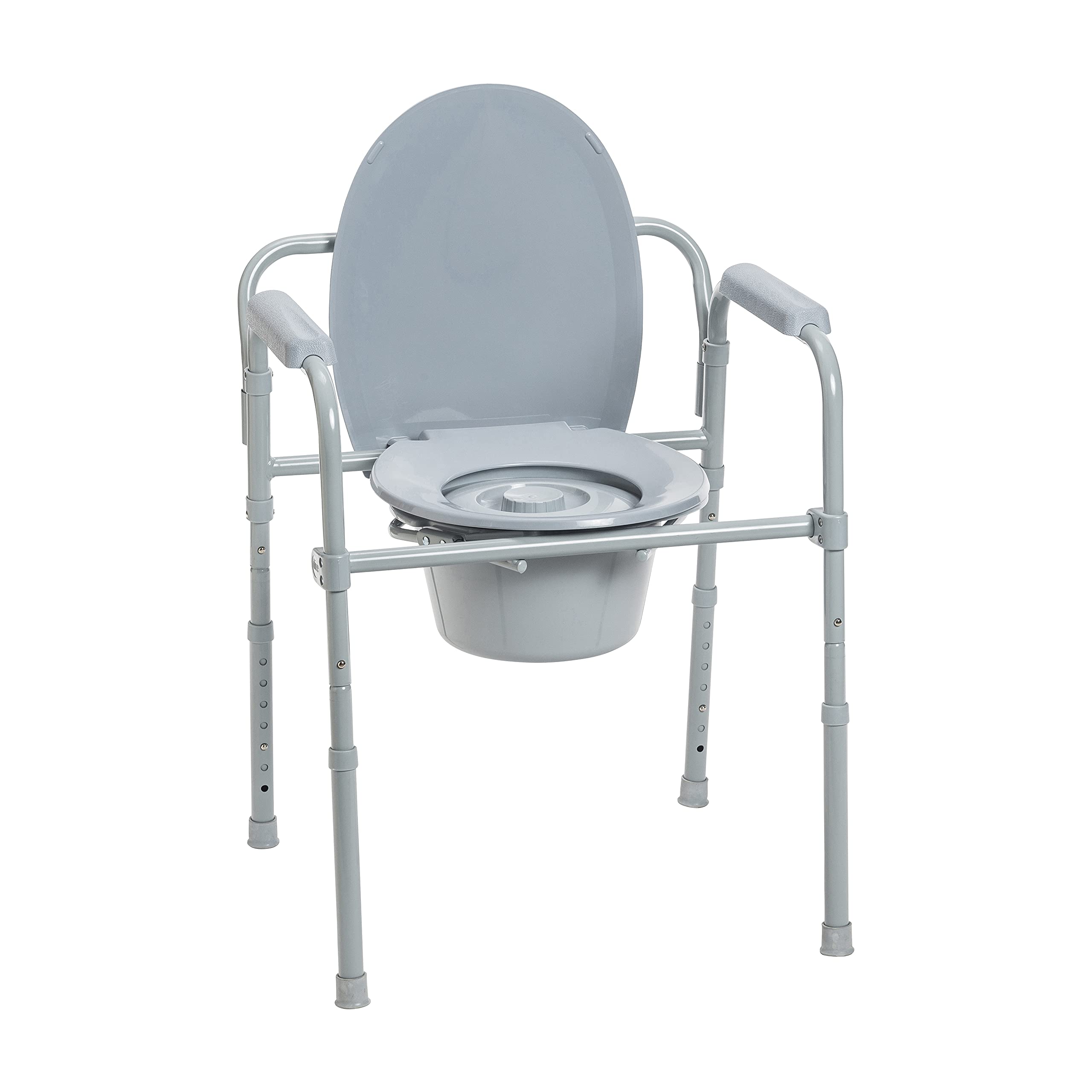 Drive Medical Folding Steel Bedside Commode Chair