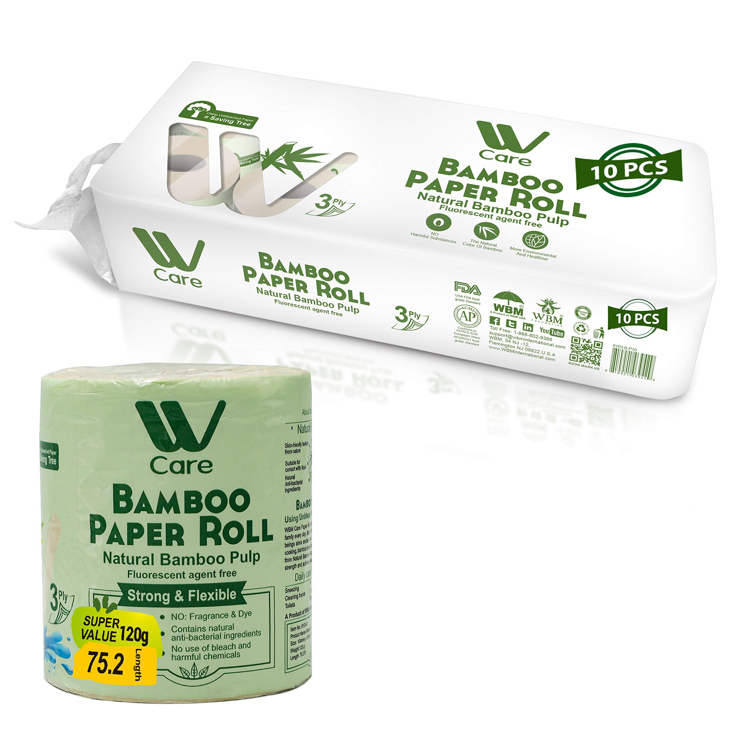 WBM Care Natural Bamboo Toilet Paper