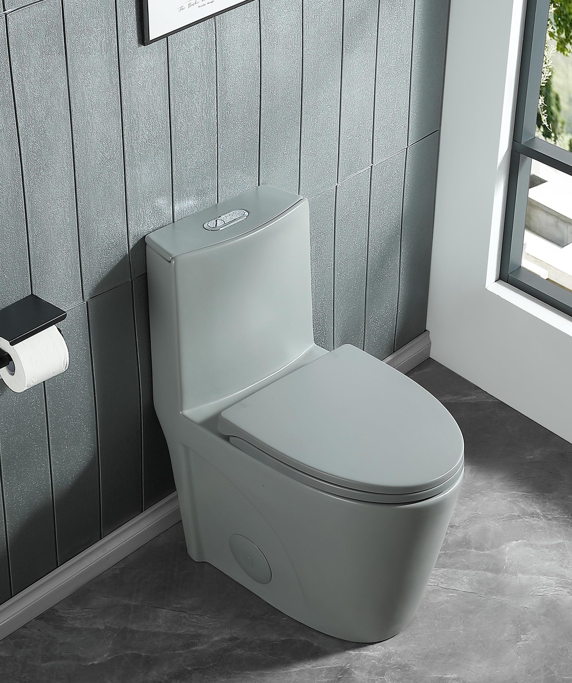 Sybrioka Dual-Flush Elongated One-Piece Toilet
