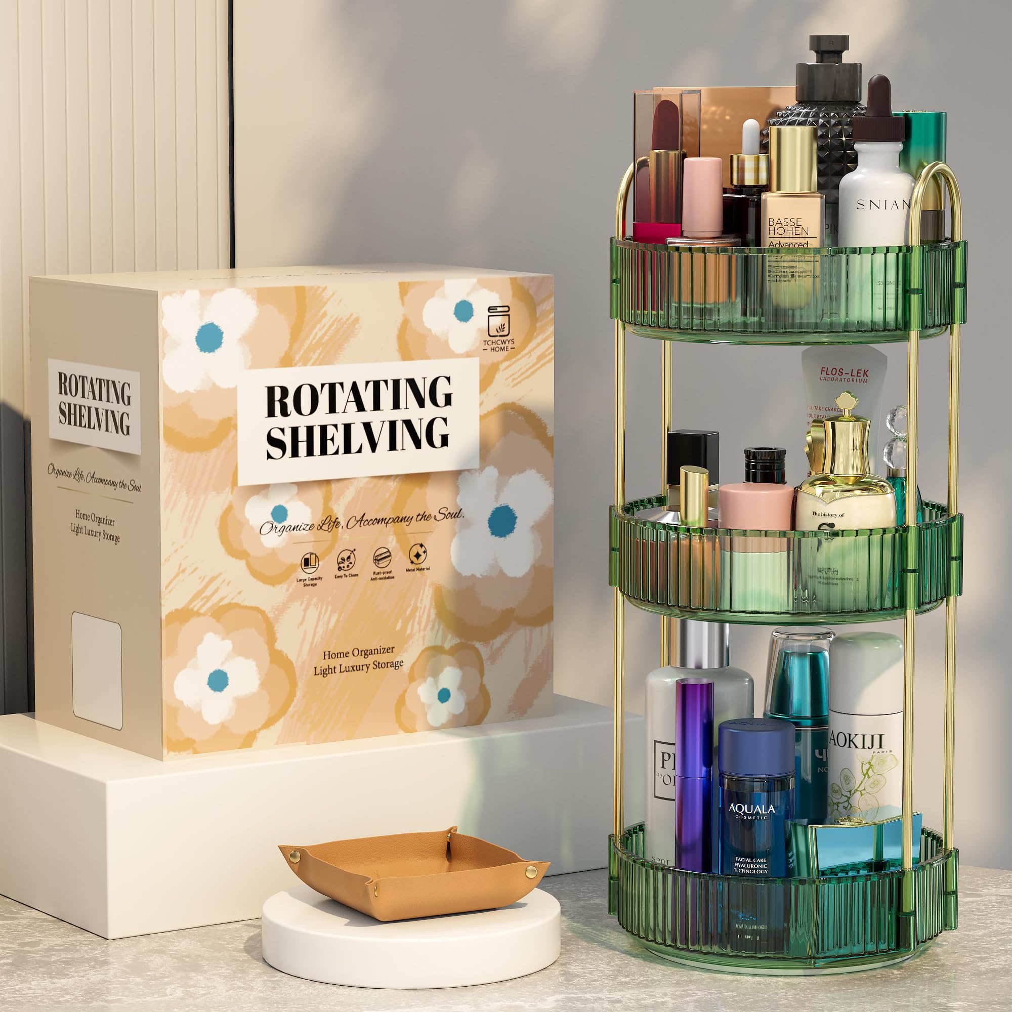 TCHCWYS Rotating Makeup Organizer for Vanity