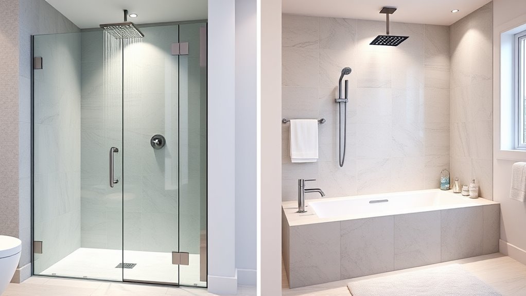 choose shower or tub