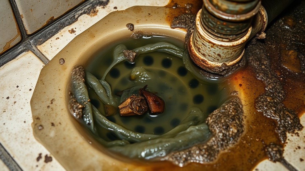 clogs from debris and roots