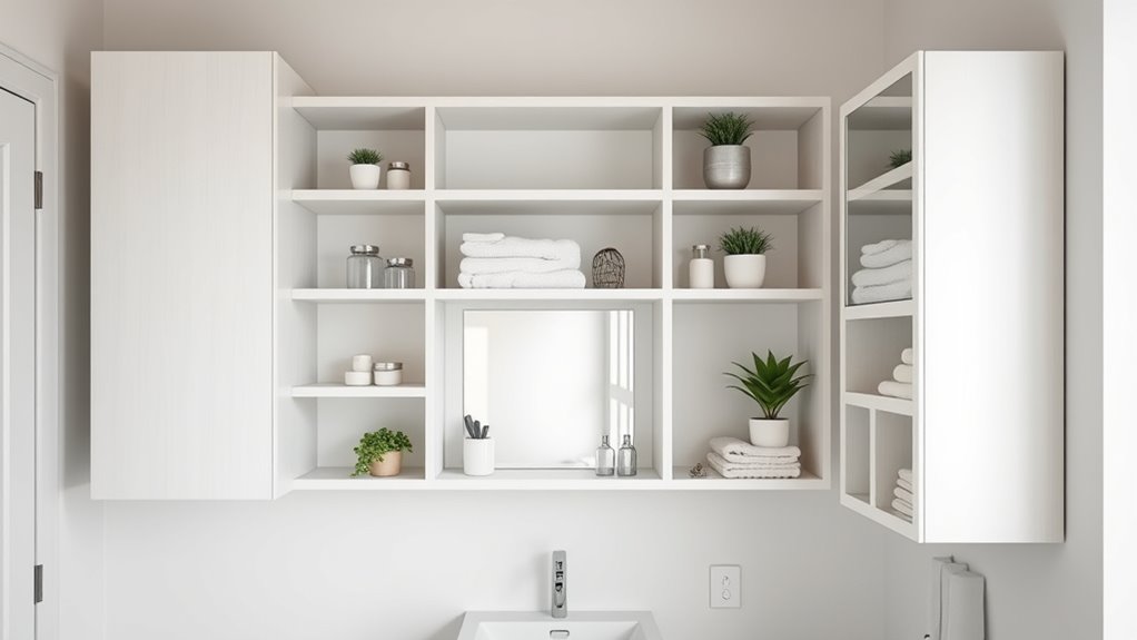 maximize vertical bathroom storage