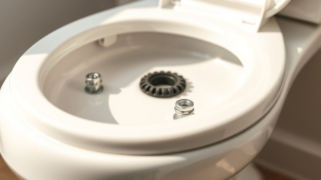 secure and tighten toilet