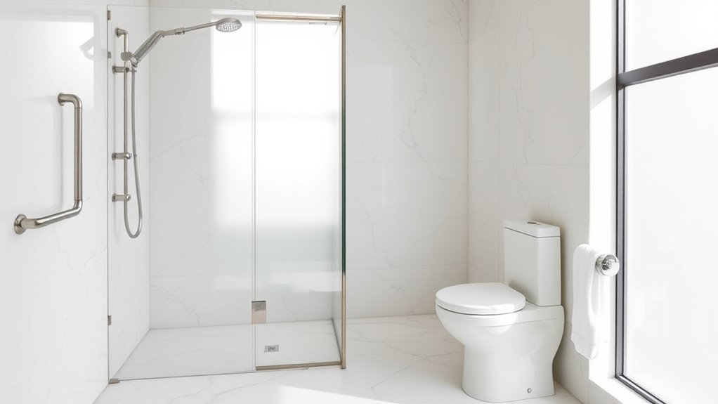 spacious accessible shower design