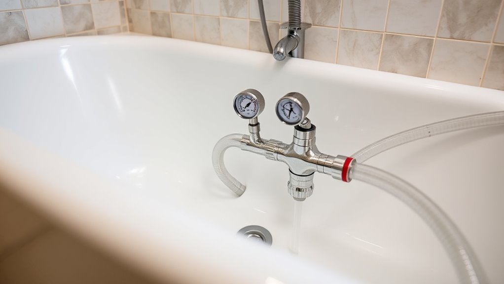 test for leaks and drainage