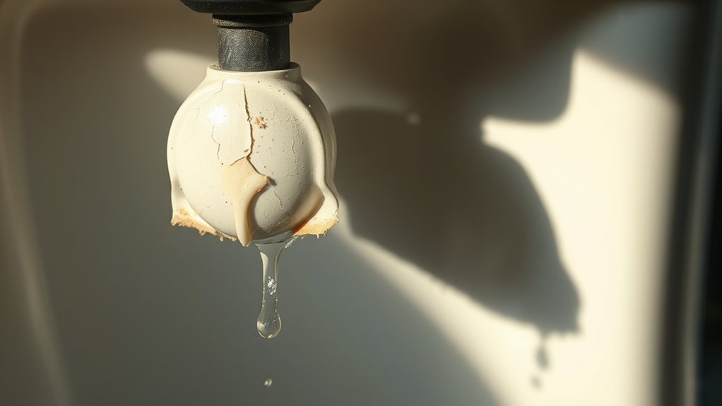 worn flapper causes leaks