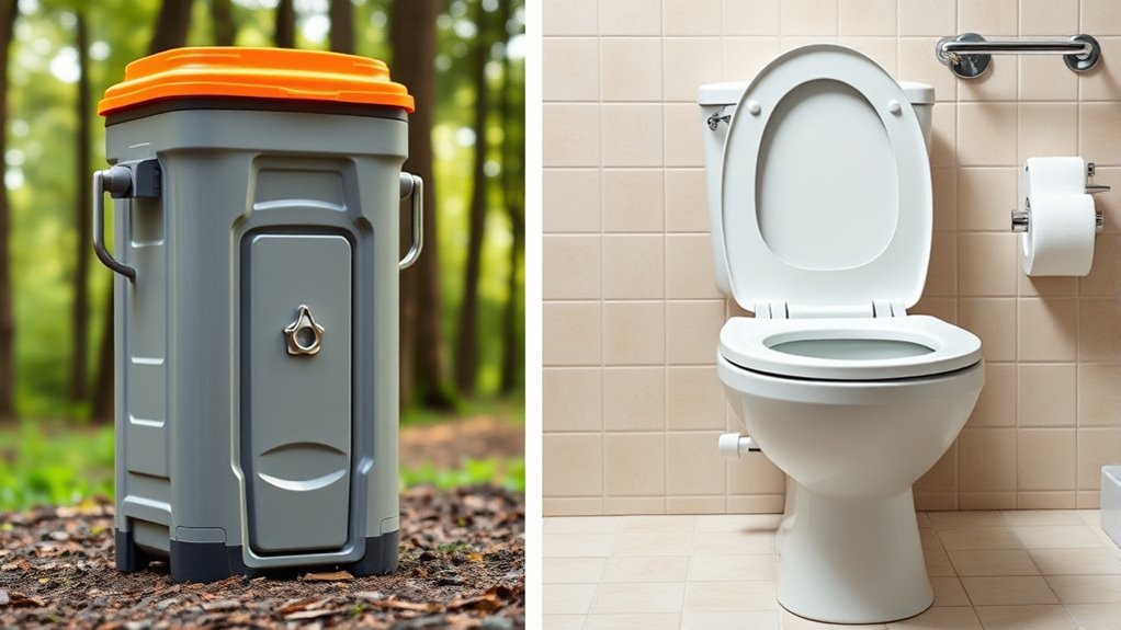 camping vs home toilet
