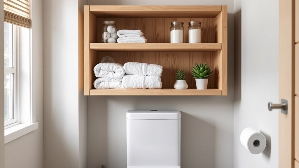 maximize bathroom vertical storage