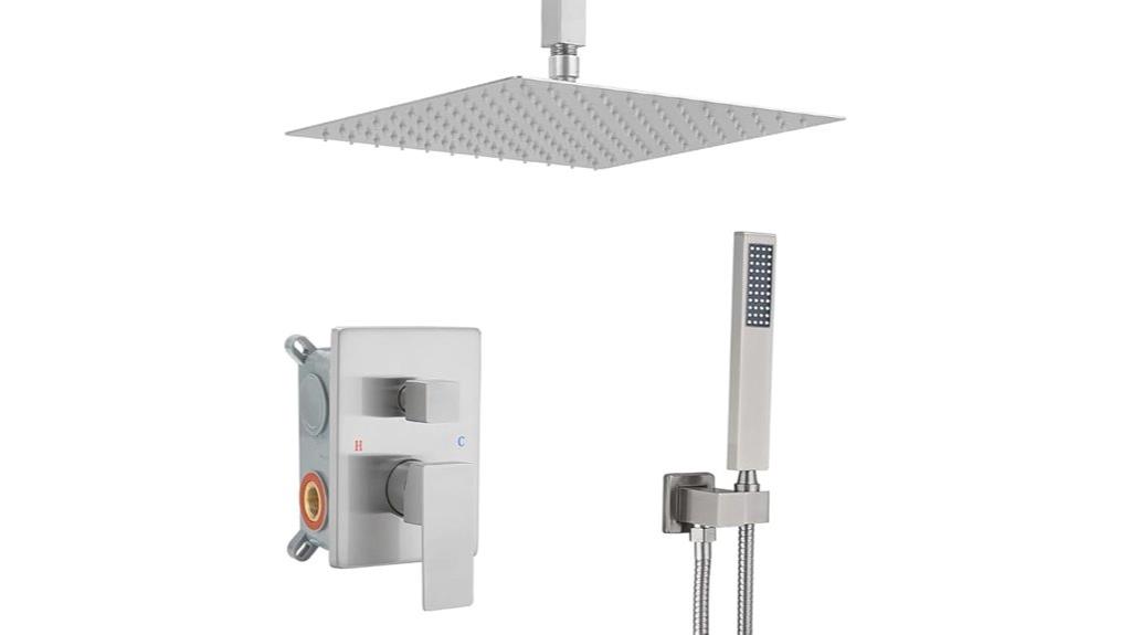 12 inch brushed nickel shower
