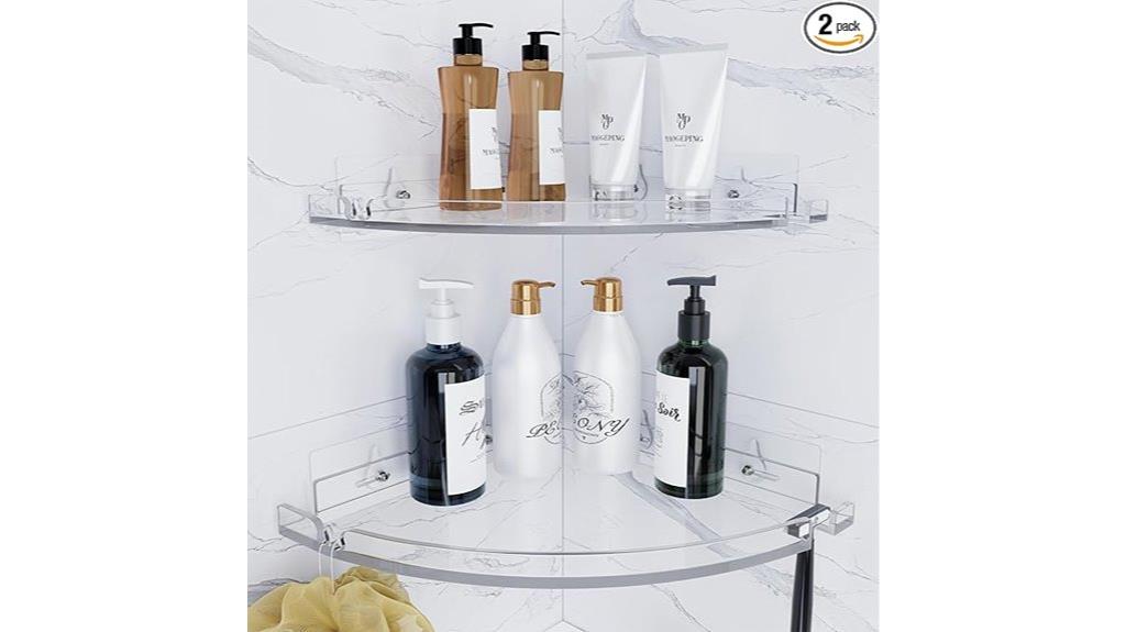 acrylic corner shower shelves
