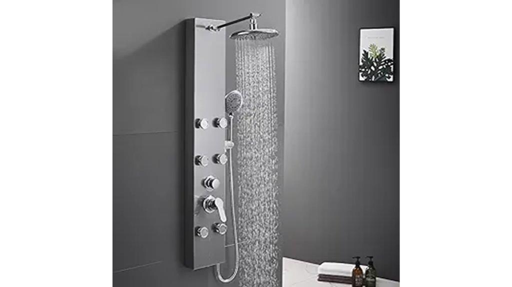 adjustable rainfall shower tower