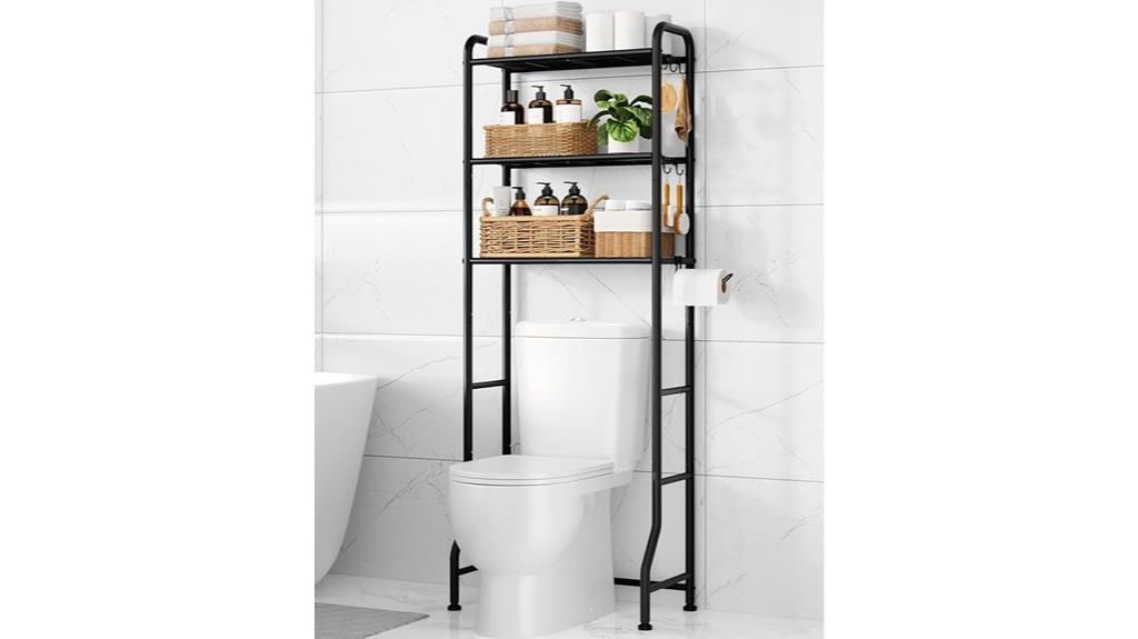 black 3 tier toilet organizer