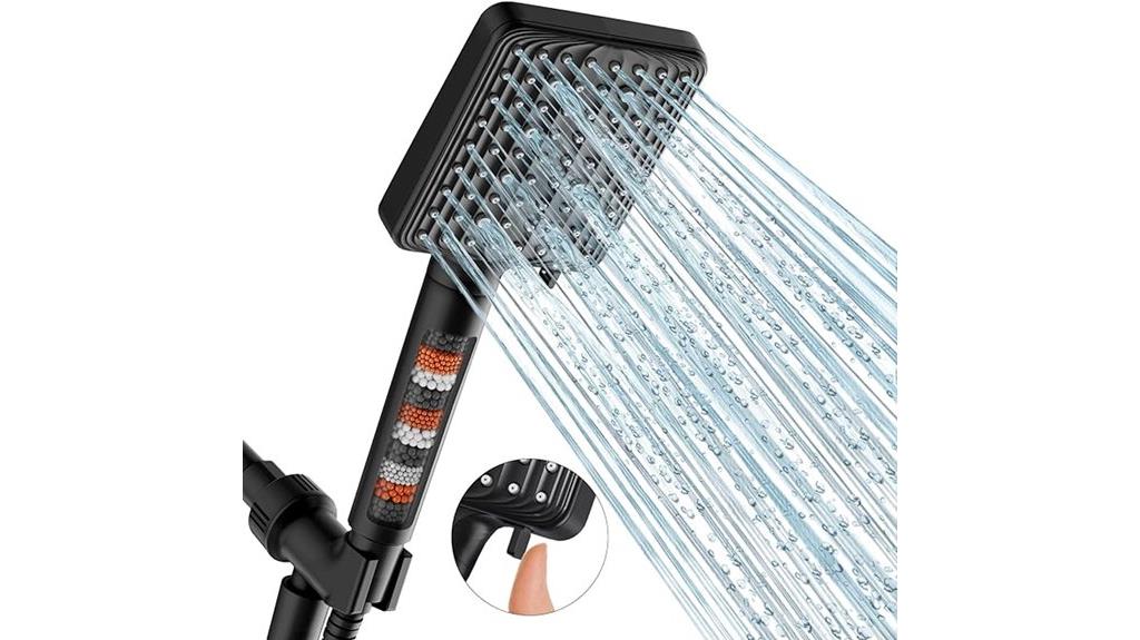 black 6 mode handheld shower