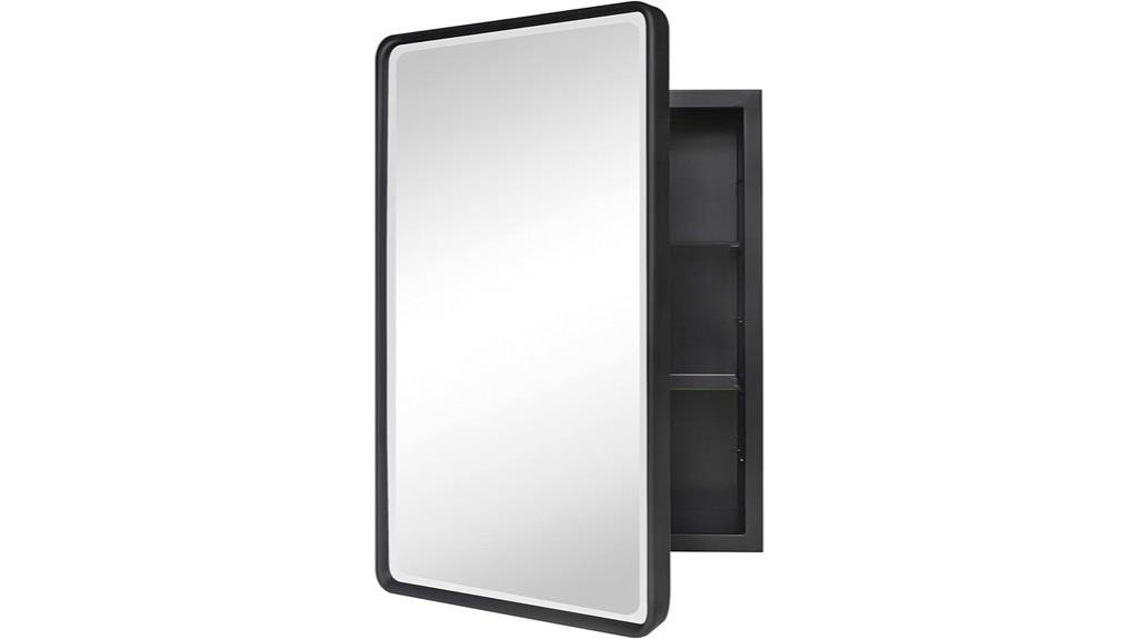 black metal bathroom cabinet