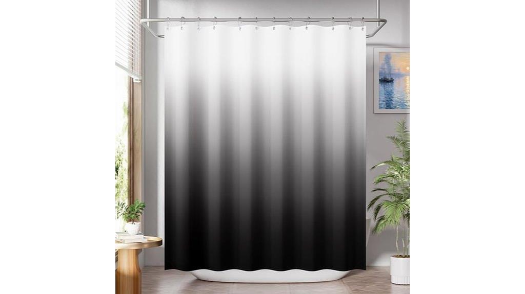 black ombre shower curtain