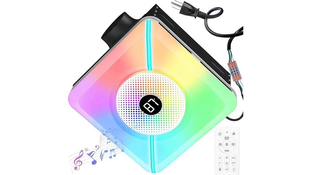 bluetooth light bathroom fan