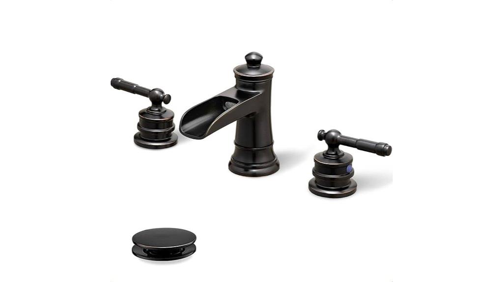 bronze widespread bathroom faucet