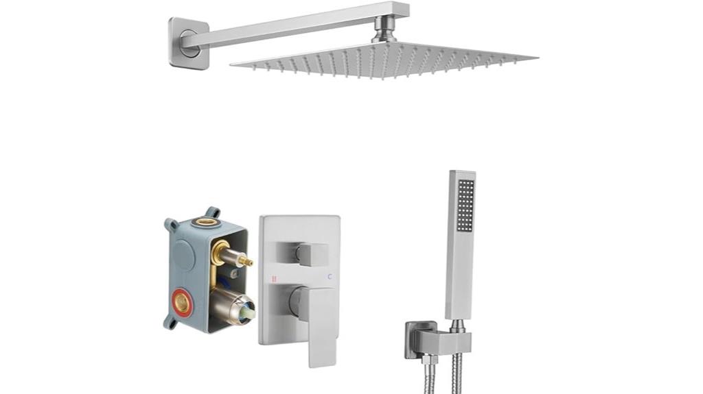 brushed nickel rain shower