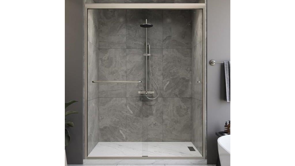 brushed nickel shower door