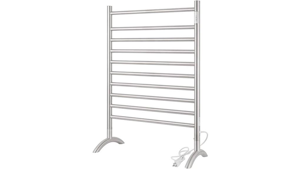 brushed stainless steel towel warmer
