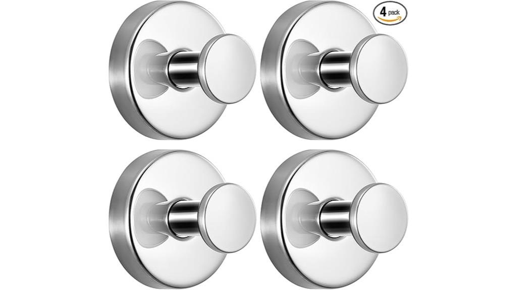 chrome shower suction hooks
