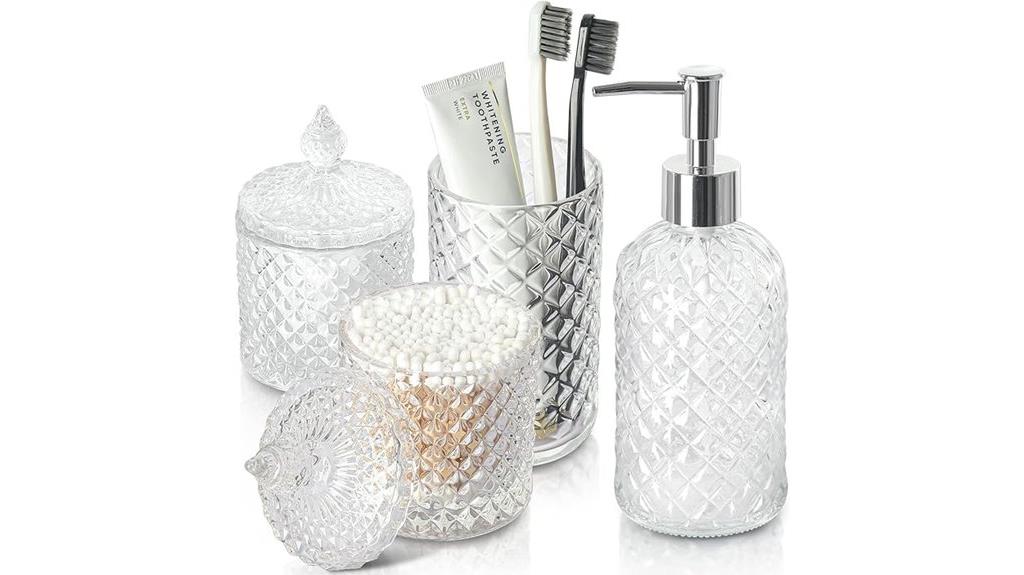 clear glass bathroom accessories