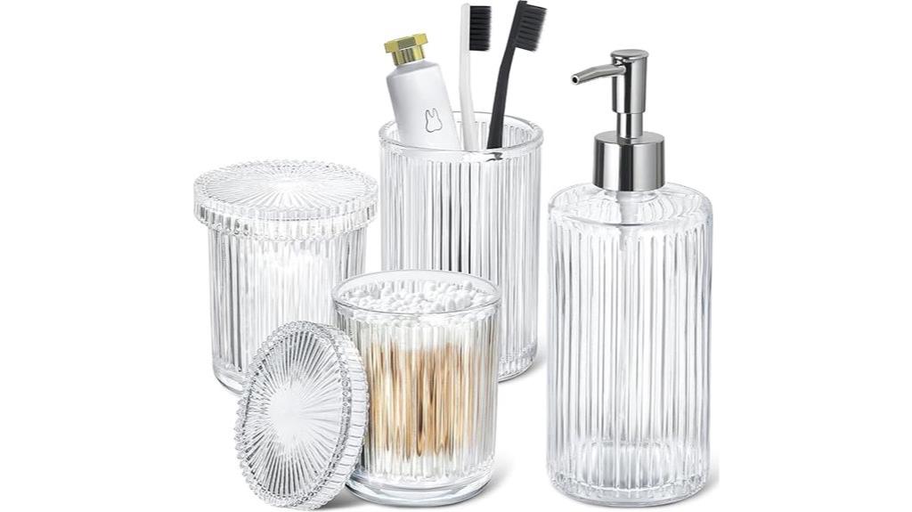 clear glass bathroom set