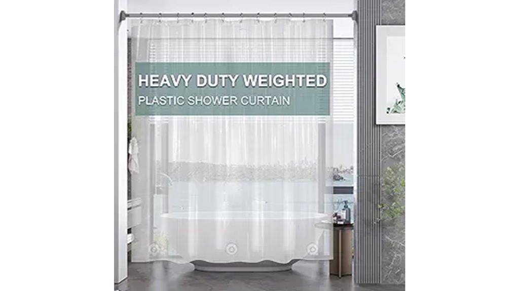 clear plastic shower curtain