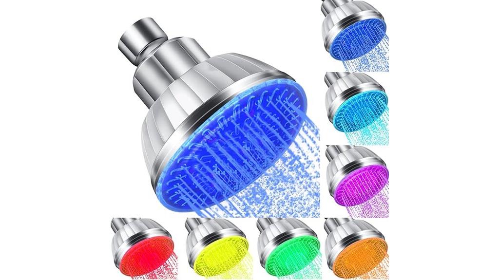 color changing led shower