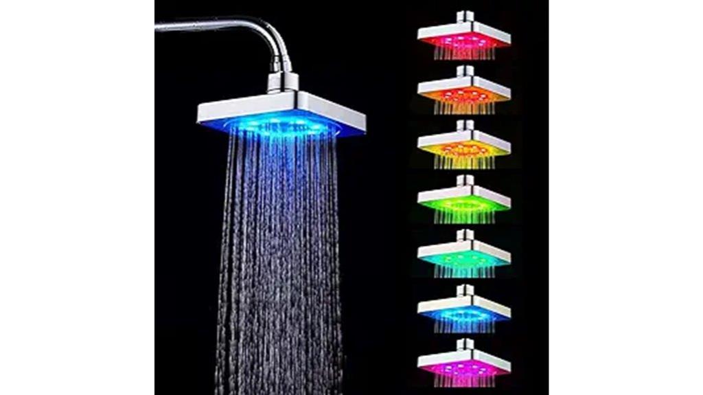 colorful rain shower head