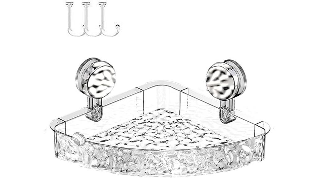 corner shower shelf hooks