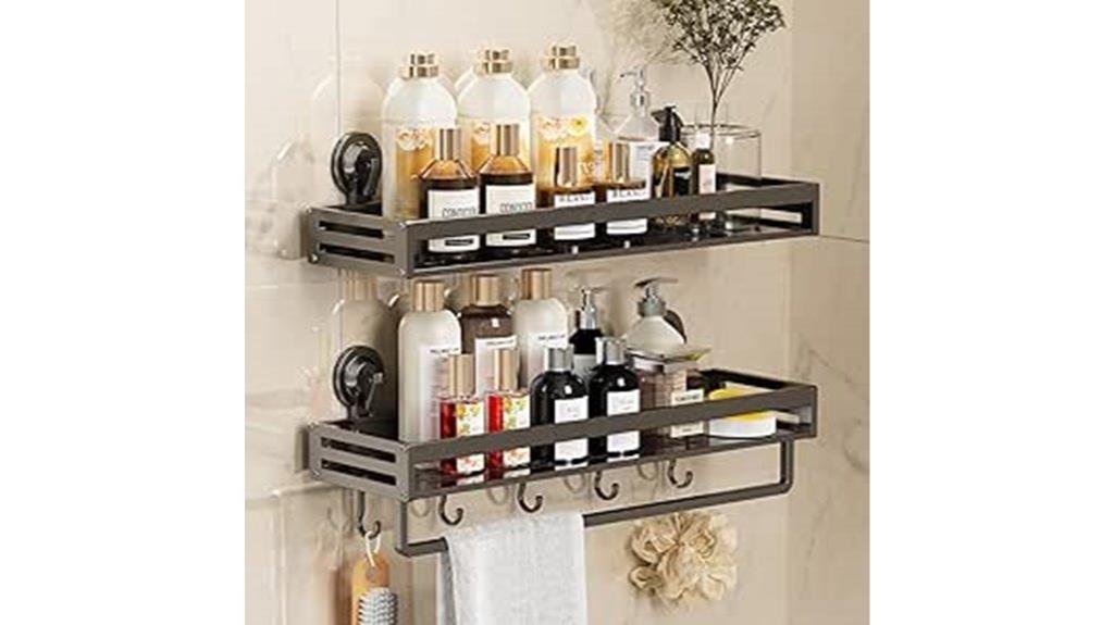 dual dark grey suction caddies