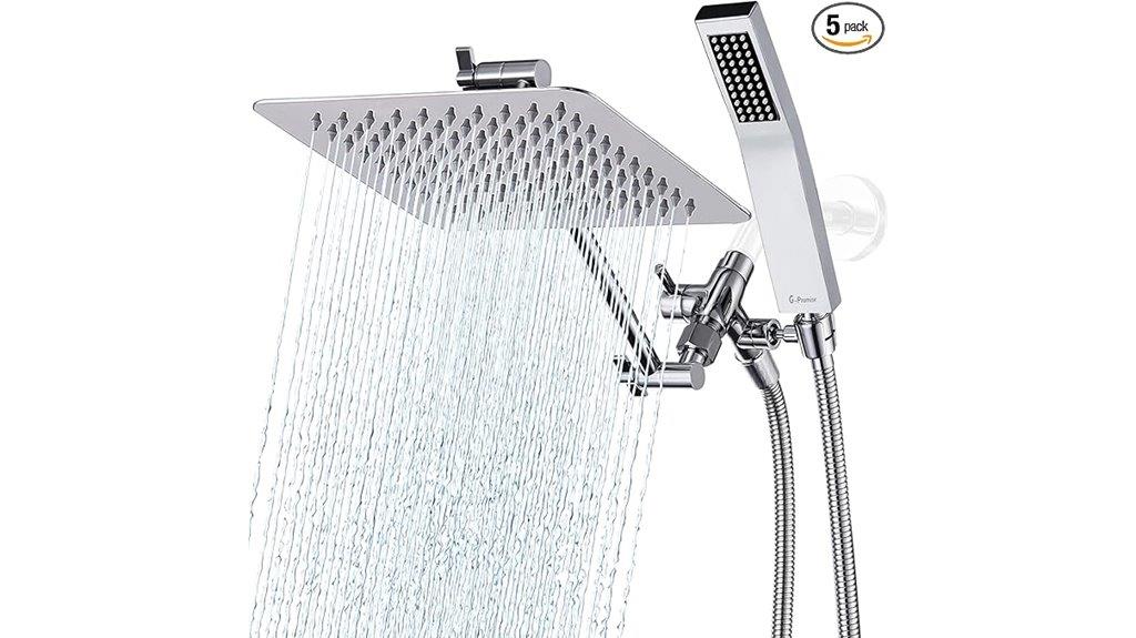 dual square shower combo