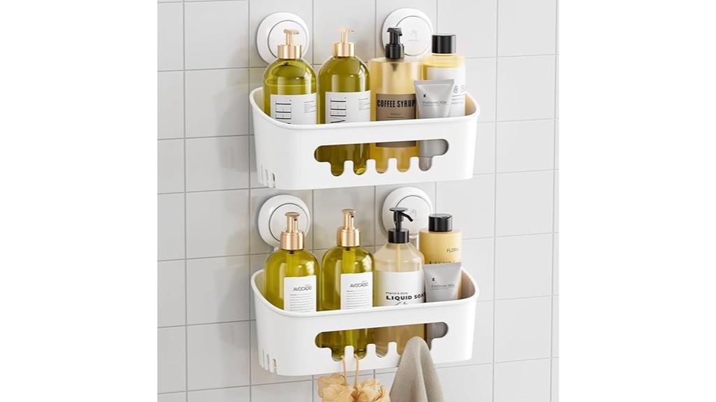 dual suction shower caddies
