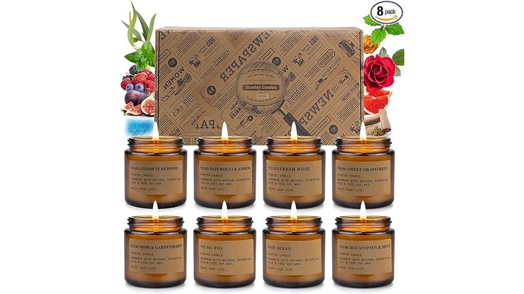 eight scented candle set