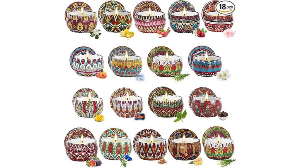 eighteen aromatherapy candle set