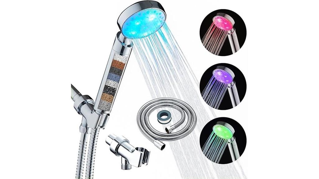 filtered led shower head