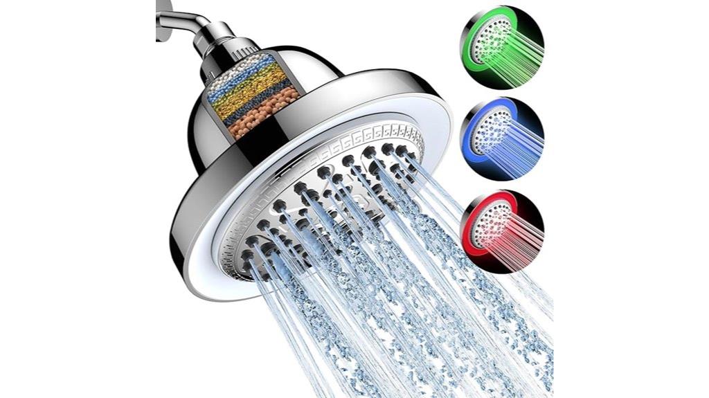 filtered led shower head