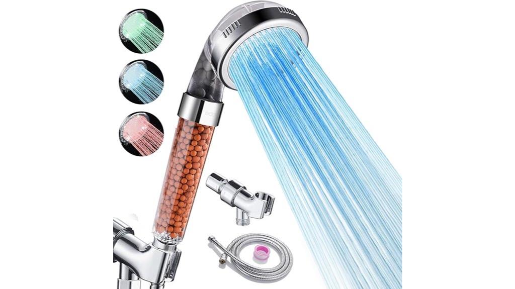 filtered led shower head