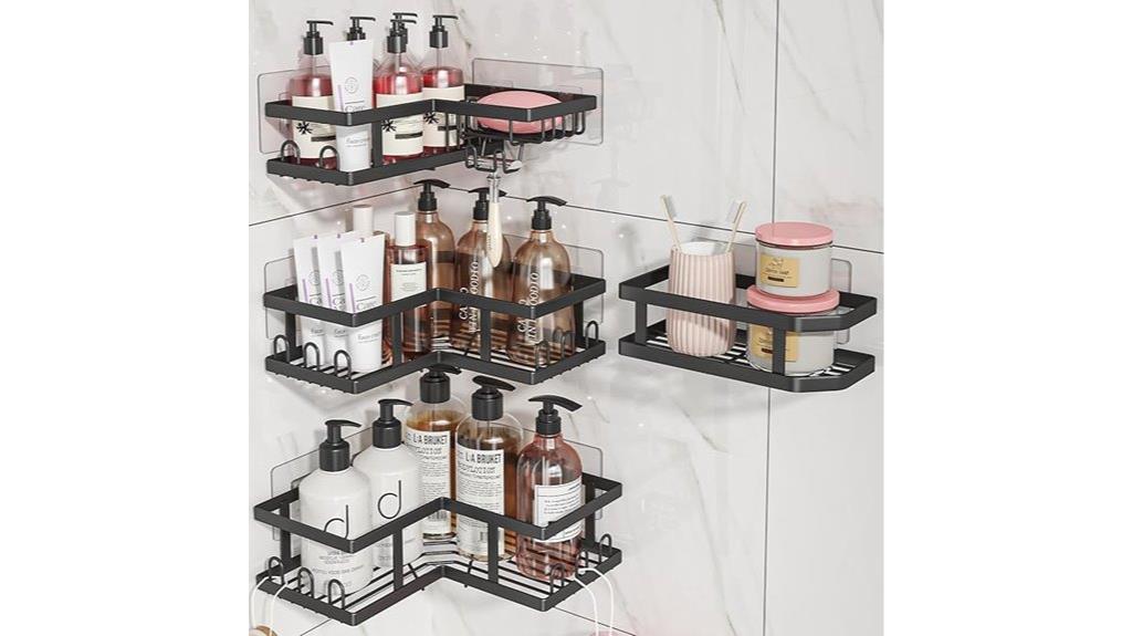 four pack adhesive shower caddies