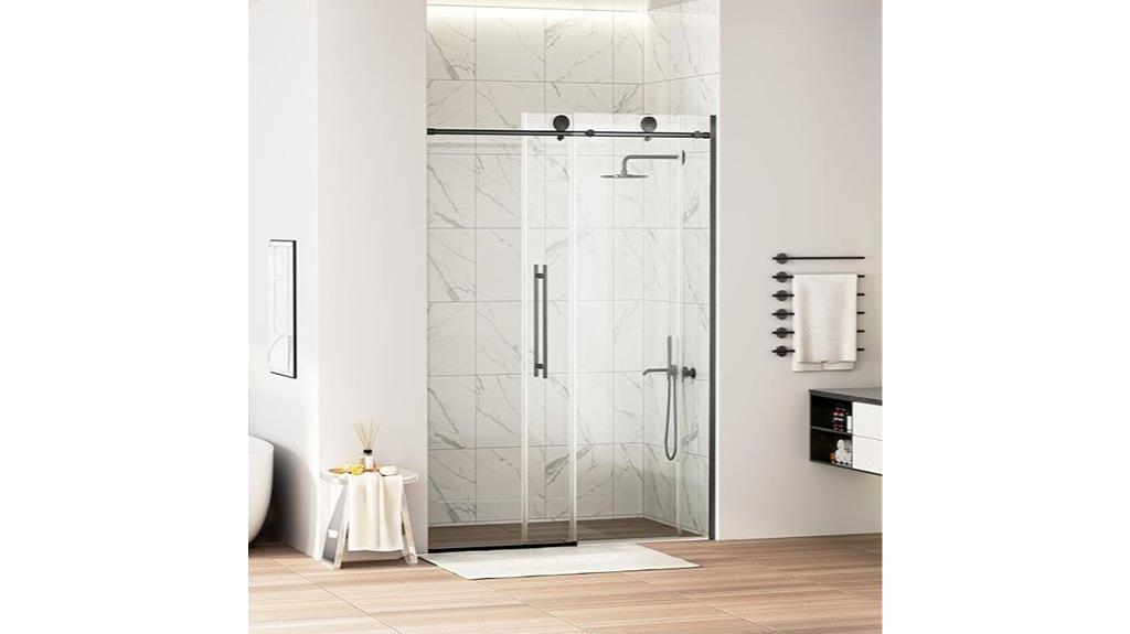 frameless shower door size