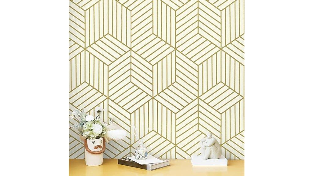 gold beige geometric wallpaper
