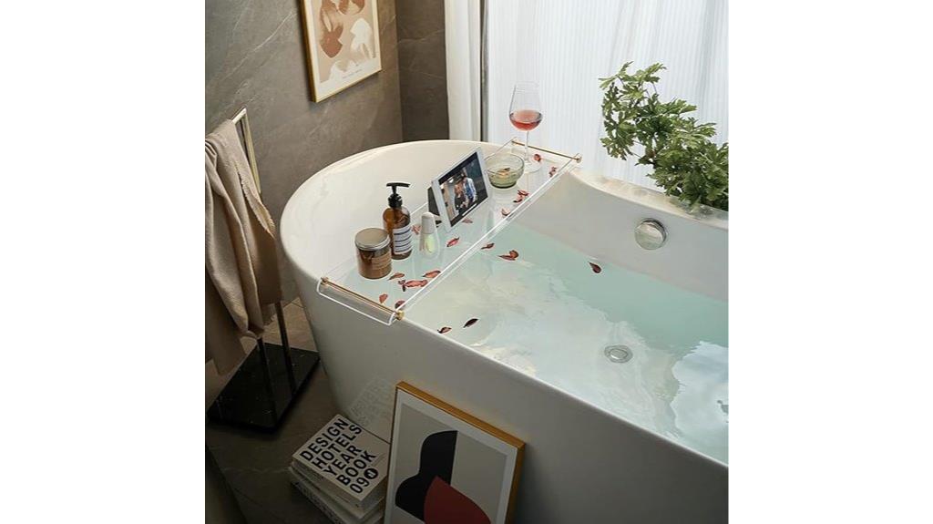 gold rimmed bath caddy