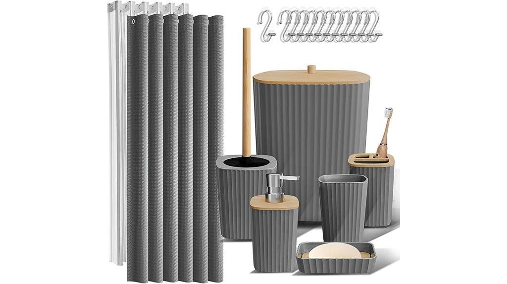 gray 20 piece bathroom set