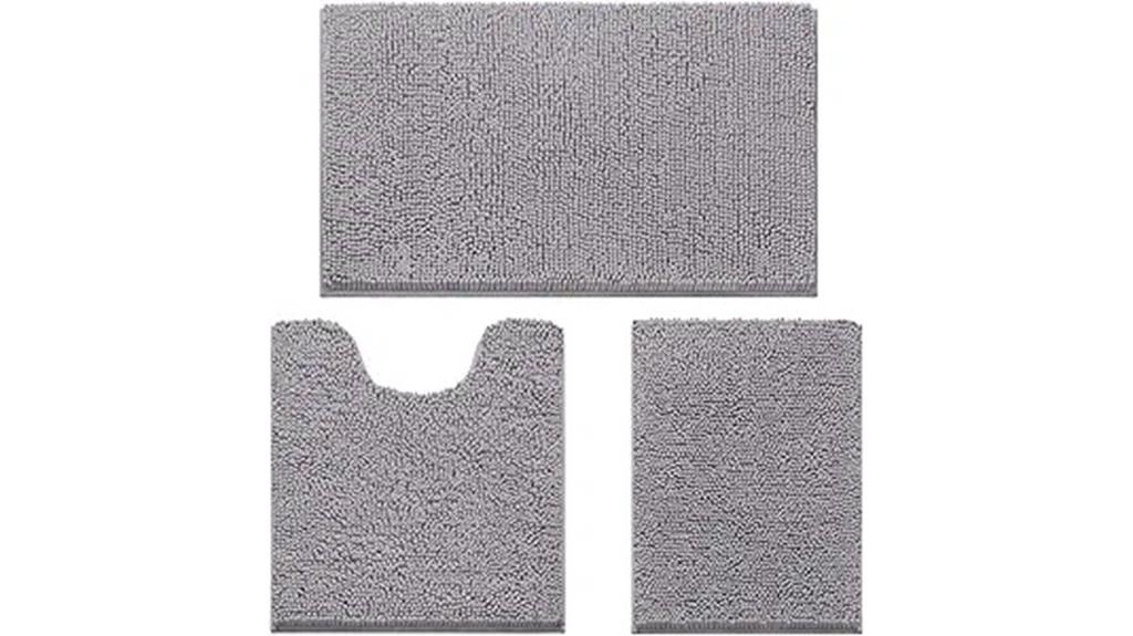 grey bathroom rug set