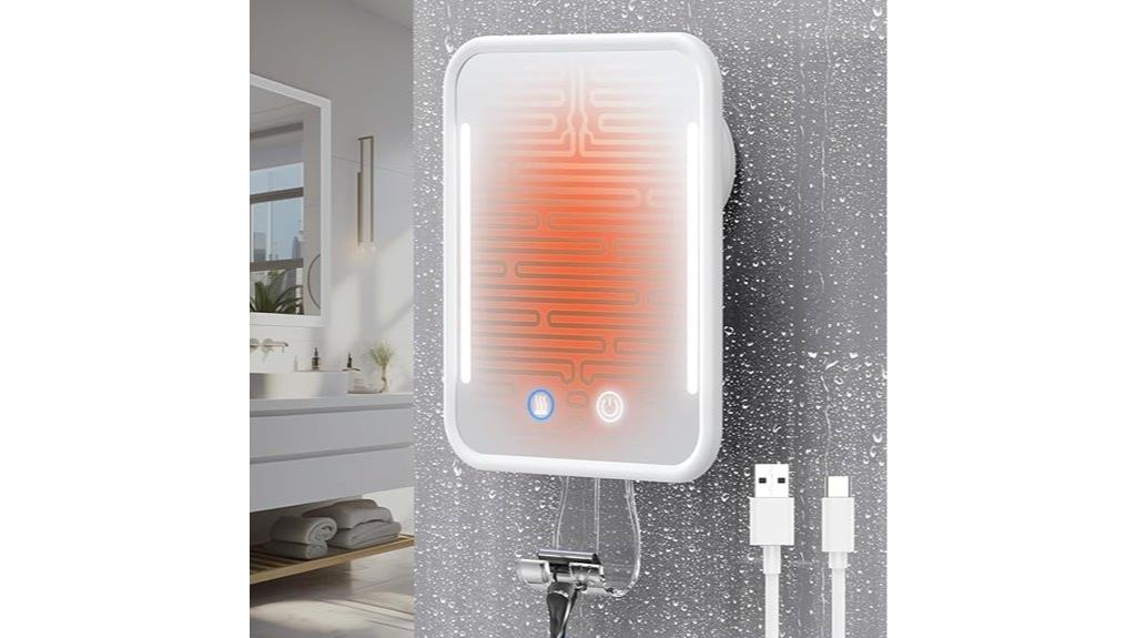 heated fogless shower mirror