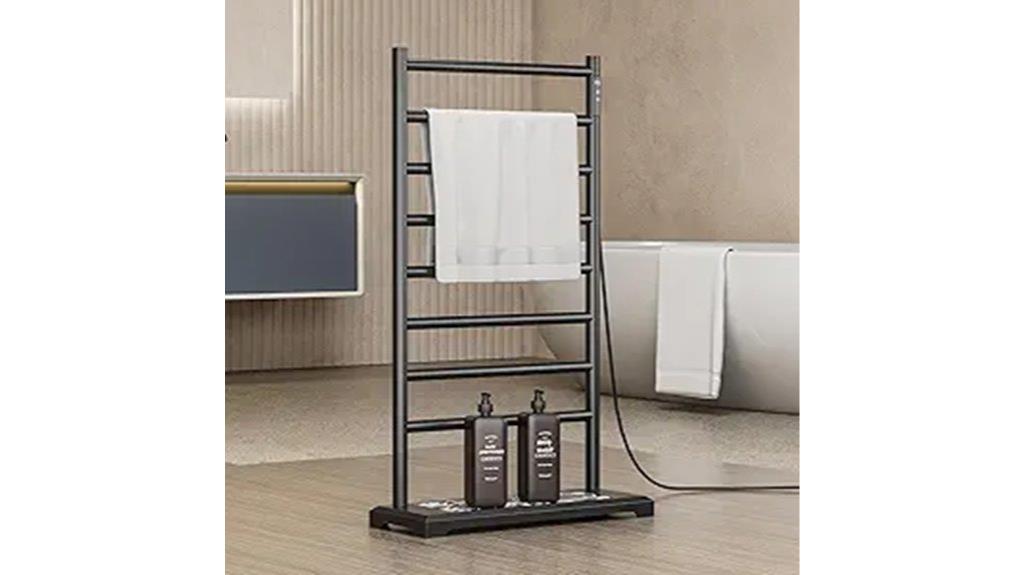 heated towel rack with storage