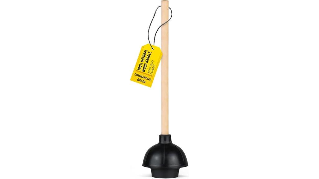 heavy duty wood handle plunger